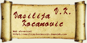 Vasilija Kocanović vizit kartica